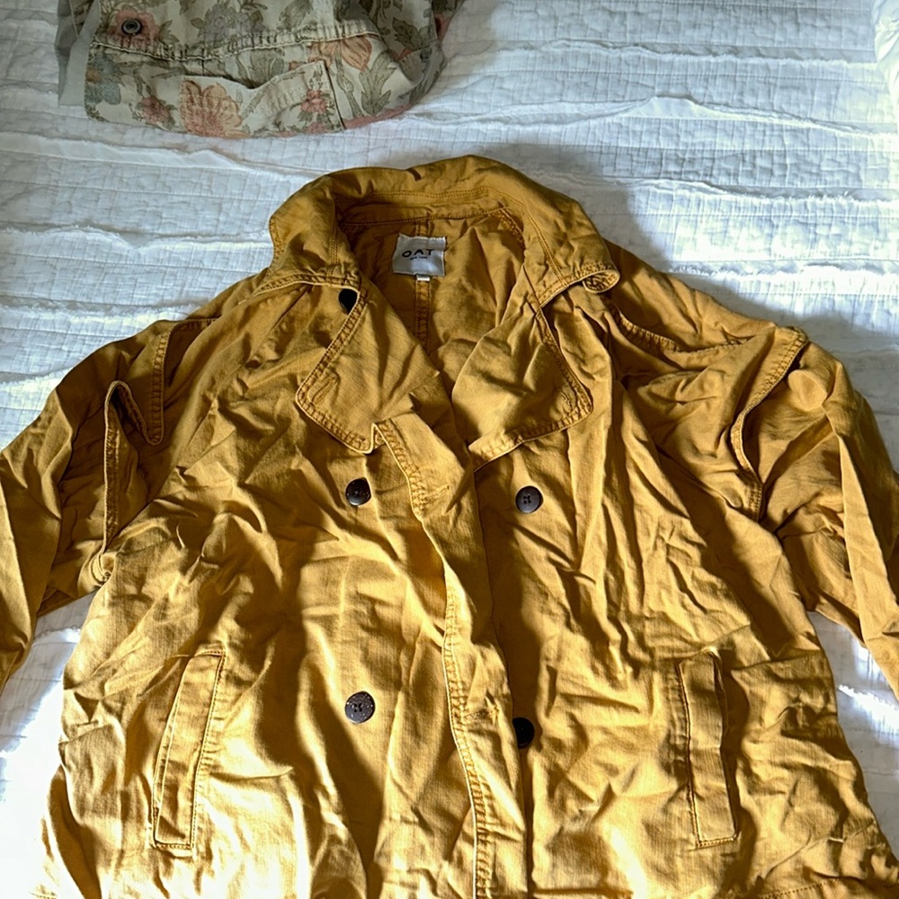 Women’s oat mustard yellow cropped pea coat